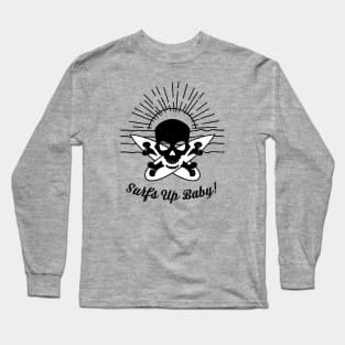 Surfs Up Sunrise Skull Surfer Long Sleeve T-Shirt